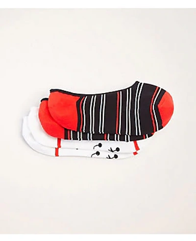 Shop Ann Taylor Stripe And Cherry No Show Socks In Black