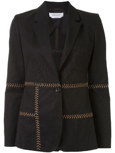 Shop Gabriela Hearst Contrast-stitch Blazer In Black