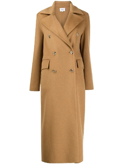 Shop Nanushka Lana Double-breasted Coat In Brown