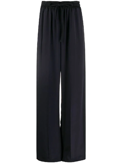 Shop Serena Bute Drawstring Wide-leg Trousers In Blue