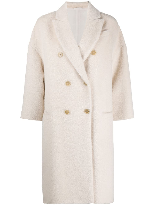 white double breasted coat