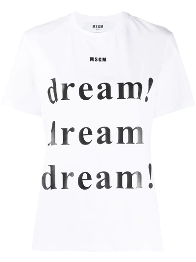 Shop Msgm Slogan Print T-shirt In White