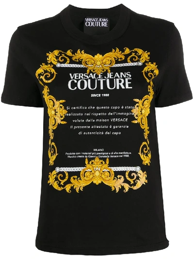 Shop Versace Jeans Couture Graphic Print T-shirt In Black