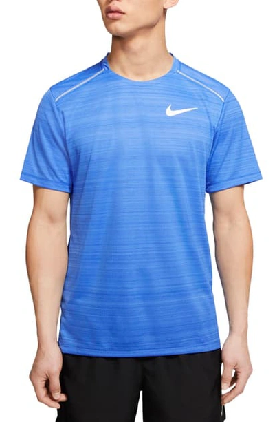 Nike Dri-fit Miler Men's Short-sleeve Running Top (pacific Blue) -  Clearance Sale In Pacific Blue/ Heather/ Silver | ModeSens