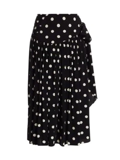 Shop Marc Jacobs The 80s Polka Dot Pleated Skirt In Black Ivory
