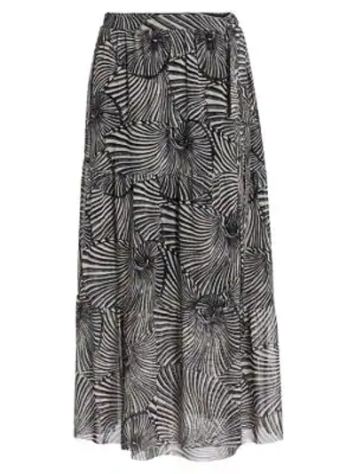 Shop Baum Und Pferdgarten Back To Back Jeovanna Long Print Skirt In Black Tiger Shell