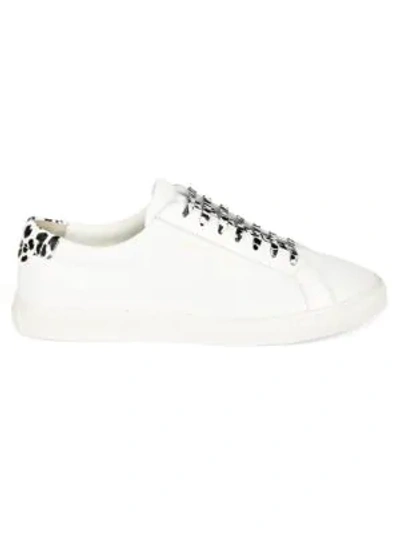 Shop Saint Laurent Women's Andy Leather Sneakers In White