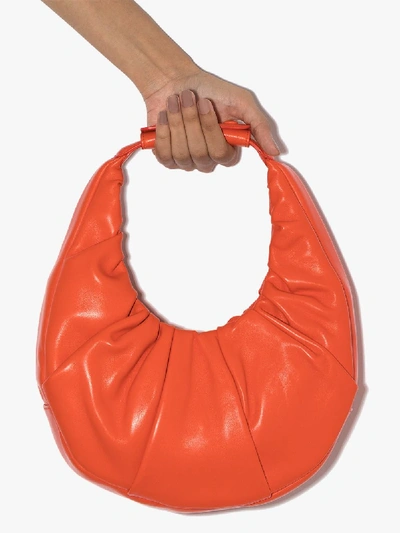 Shop Staud Soft Moon Shoulder Bag In Red