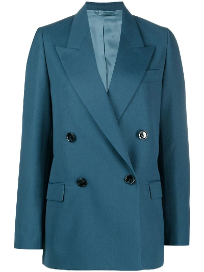 Shop Acne Studios Double-breasted Boxy Blazer In Blue