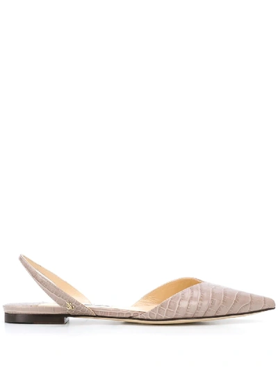 Shop Jimmy Choo Thandi Slingback Flats In Neutrals