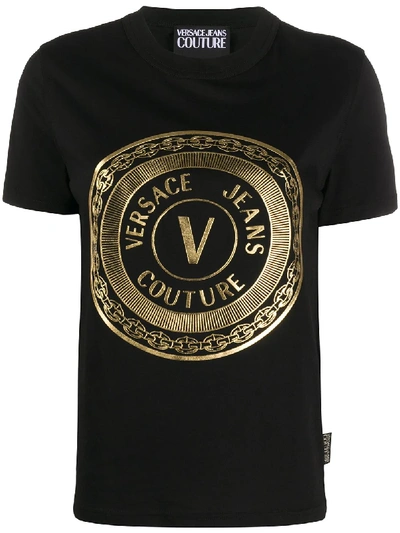 Shop Versace Jeans Couture Logo Plaque T-shirt In Black