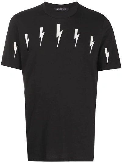 Shop Neil Barrett Thunderbolt Print T-shirt In Black