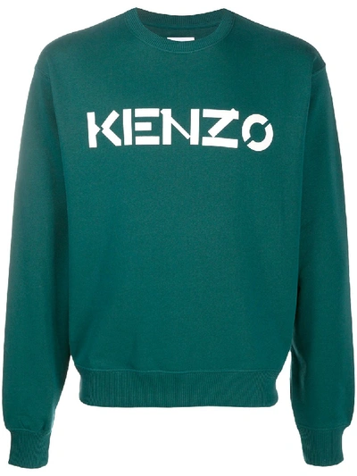 Shop Kenzo Logo-print Sweatshirt In Green