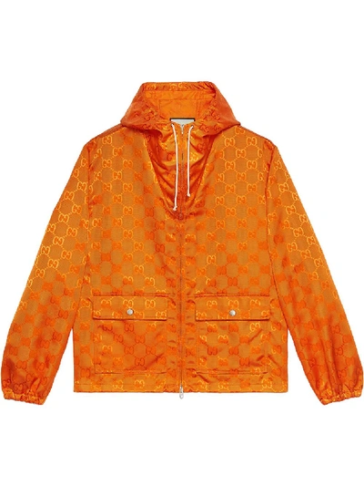 Shop Gucci Off The Grid Gg Hooded Jacket In Orange