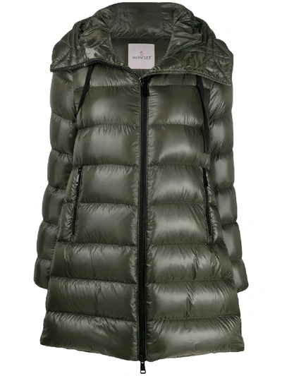 Shop Moncler Padded Zip-up Jacket In Green