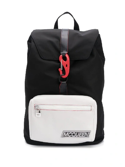 Shop Alexander Mcqueen Logo Patch Backpack In Black