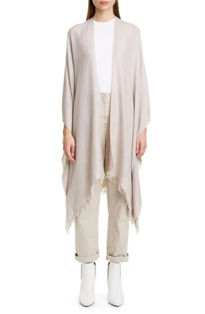 Shop Brunello Cucinelli Cashmere & Silk Poncho In Desert