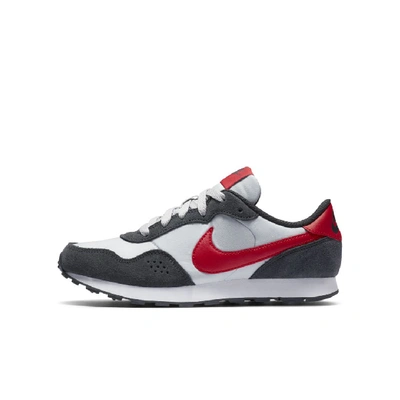 Shop Nike Md Valiant Big Kids' Shoe In Grey Fog,dark Smoke Grey,white,university Red