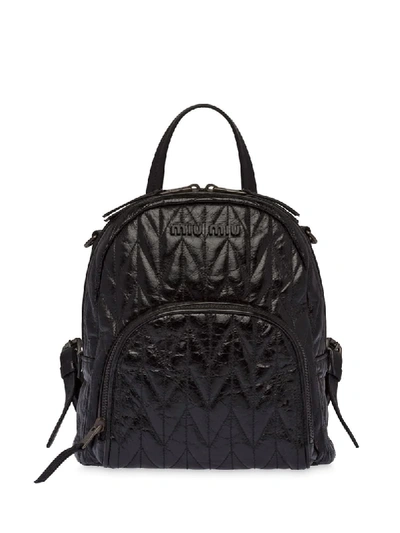 Shop Miu Miu Matlassé Quilted Backpack In Black