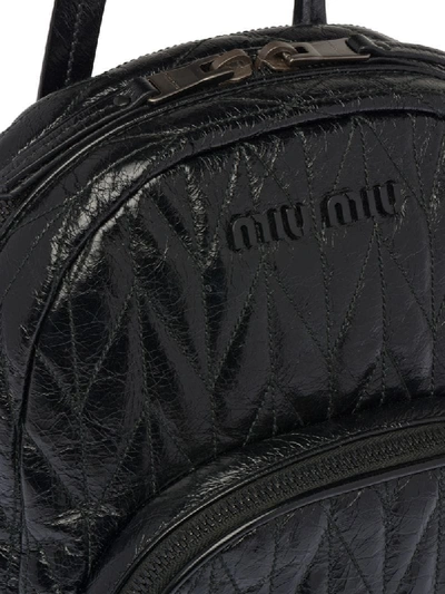 Shop Miu Miu Matlassé Quilted Backpack In Black