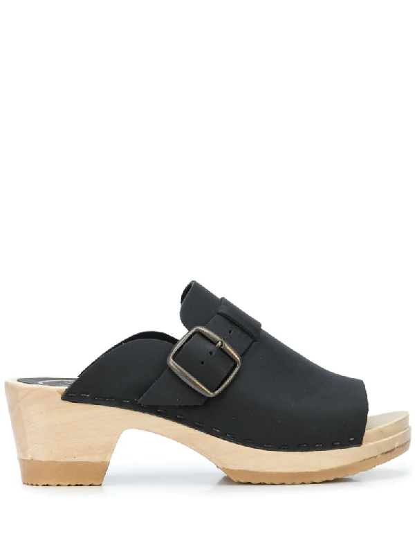 black clog sandals