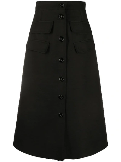 Shop La Doublej Peggy A-line Midi Skirt In Black