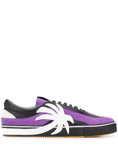 Shop Palm Angels Sneakers Mit Palmen-patch In Purple