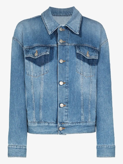 Shop Mm6 Maison Margiela Oversized Denim Jacket In Blue