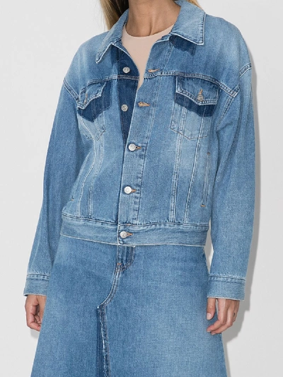 Shop Mm6 Maison Margiela Oversized Denim Jacket In Blue