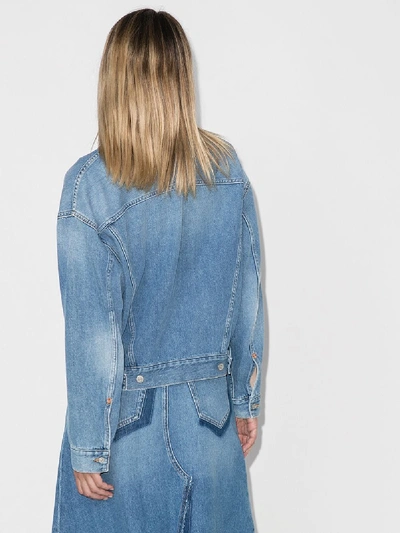 Shop Mm6 Maison Margiela Oversized Denim Jacket In Blue