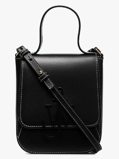 Shop Jw Anderson Black Anchor Logo Leather Shoulder Bag