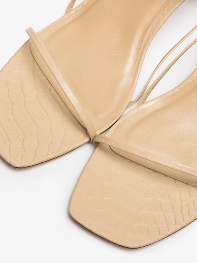 Shop Studio Amelia Neutrals Neutral 3.71 75 Embossed Leather Sandals