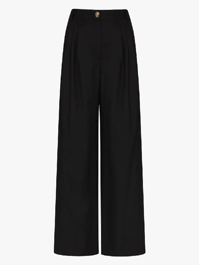 Shop Rejina Pyo Ingrid Wide Leg Wool Trousers In Black