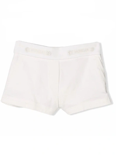 Shop Moncler White Cotton Shorts In Bianco