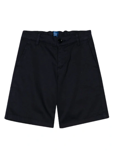 Shop Fay Black Stretch Cotton Shorts In Blu