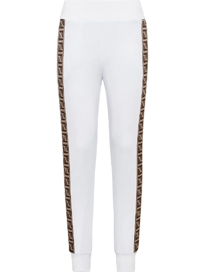 Shop Fendi Logo-tape Track Pants In White