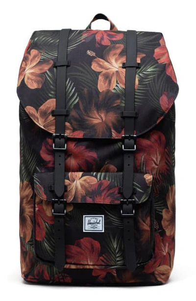 Shop Herschel Supply Co Little America Backpack In Tropical Hibiscus