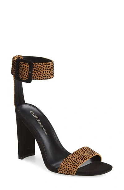 Shop Bcbgeneration Winoni Buckle Ankle Strap Sandal In Natural Cheetah Suede