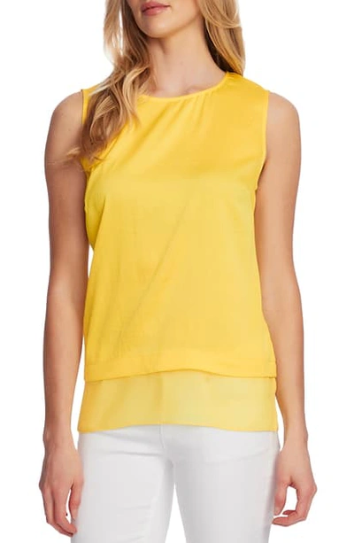 Shop Vince Camuto Rumple Hem Sleeveless Top In Primrose Yellow