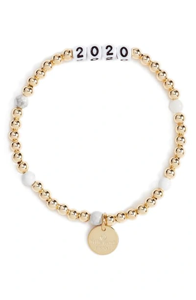 Shop Little Words Project 2020 Beaded Stretch Bracelet In Gold