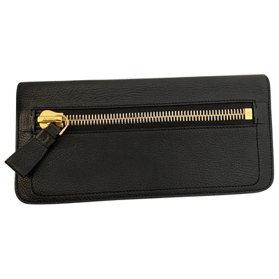 Pre-owned Tom Ford Leather Clutch Bag In Black