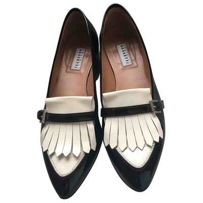 Pre-owned Fratelli Rossetti Black Patent Leather Flats