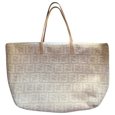 Pre-owned Fendi Roll Bag  Beige Wool Handbag