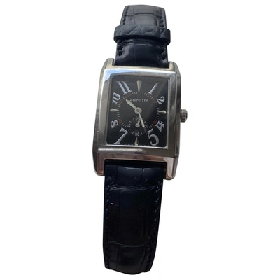 Pre-owned Zenith Black Steel Watch