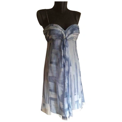 Pre-owned Armani Collezioni Silk Mid-length Dress In Blue