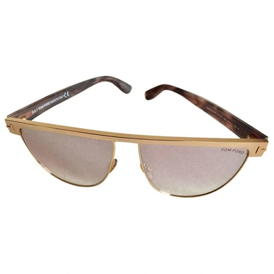 Pre-owned Tom Ford Stephanie Metallic Metal Sunglasses