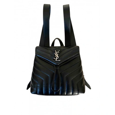 Pre-owned Saint Laurent Loulou Black Leather Backpack