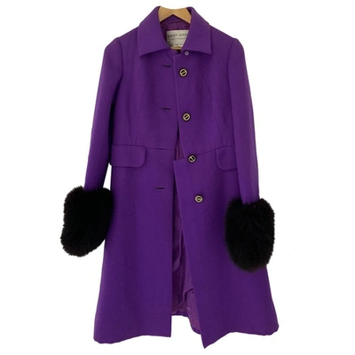 Pre-owned Hardy Amies Purple Fox Coat