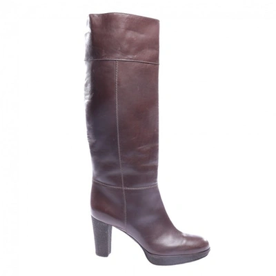 Pre-owned Casadei Brown Leather Boots