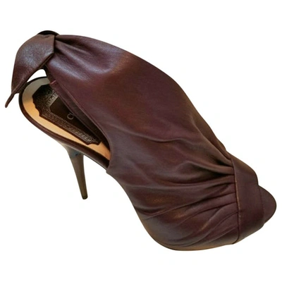 Pre-owned Dior Burgundy Leather Heels